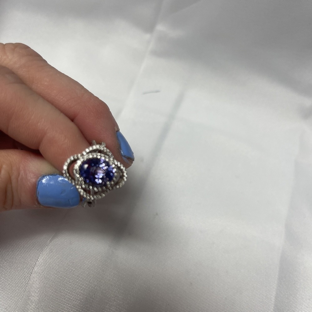 925 Sterling Silver Women's Tanzanite Ring Size 7 New Stunning - Picture 8 of 15